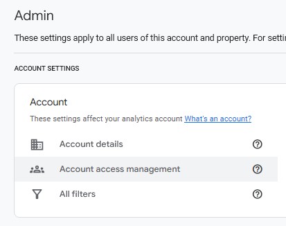 GA account access management